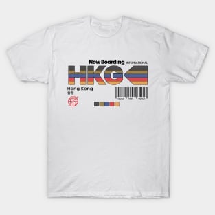 Vintage Hong Kong HKG Airport Label Retro Travel T-Shirt